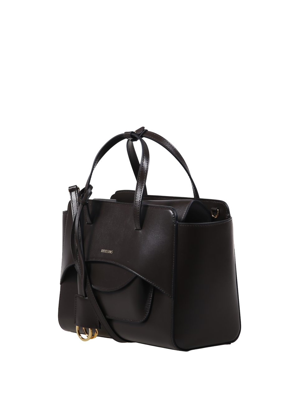 WOMAN HIDESINS BROWN LEATHER FLAP MEDIUM BAG