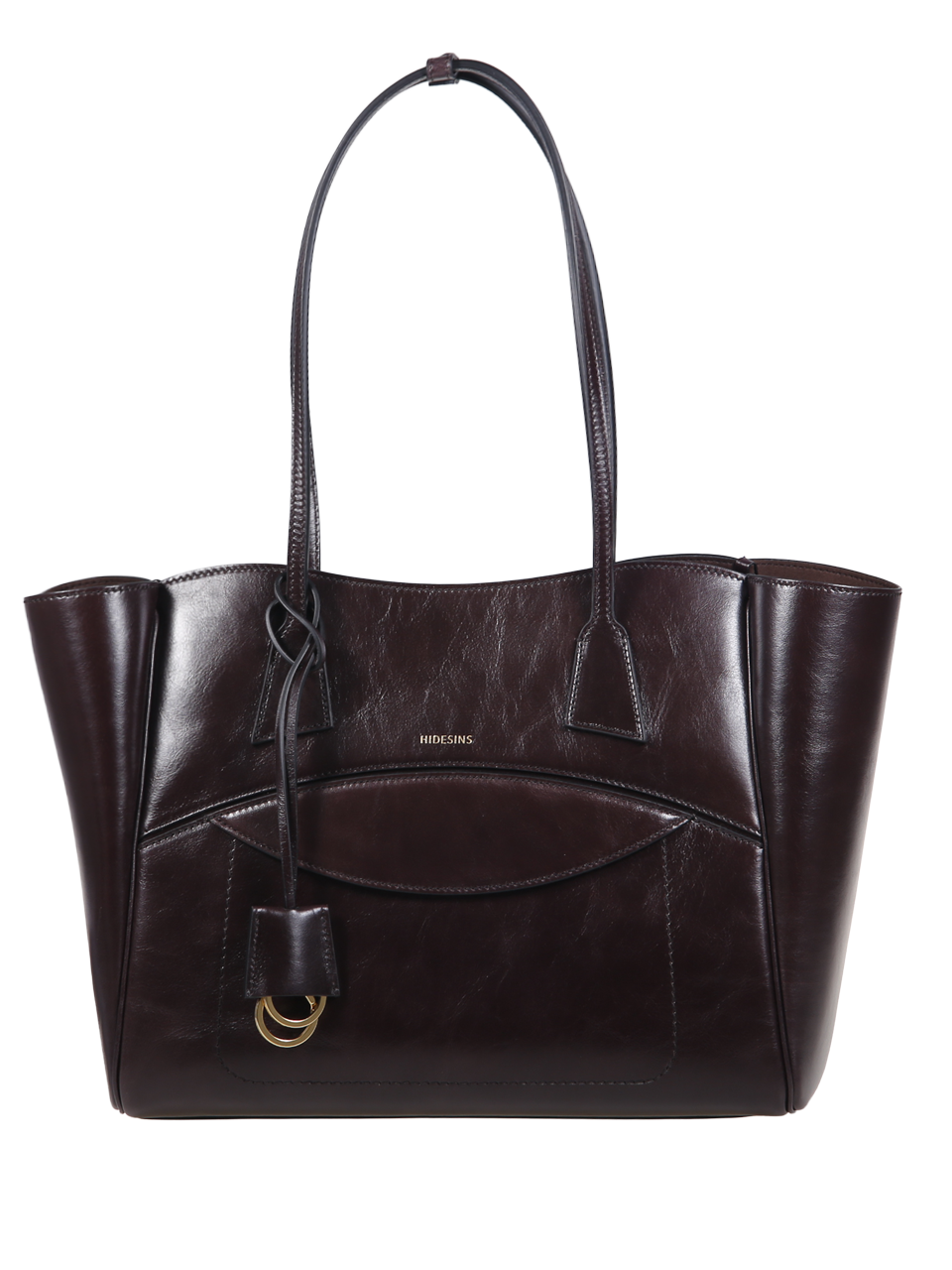 WOMAN HIDESINS BROWN LEATHER SHOPPER BAG