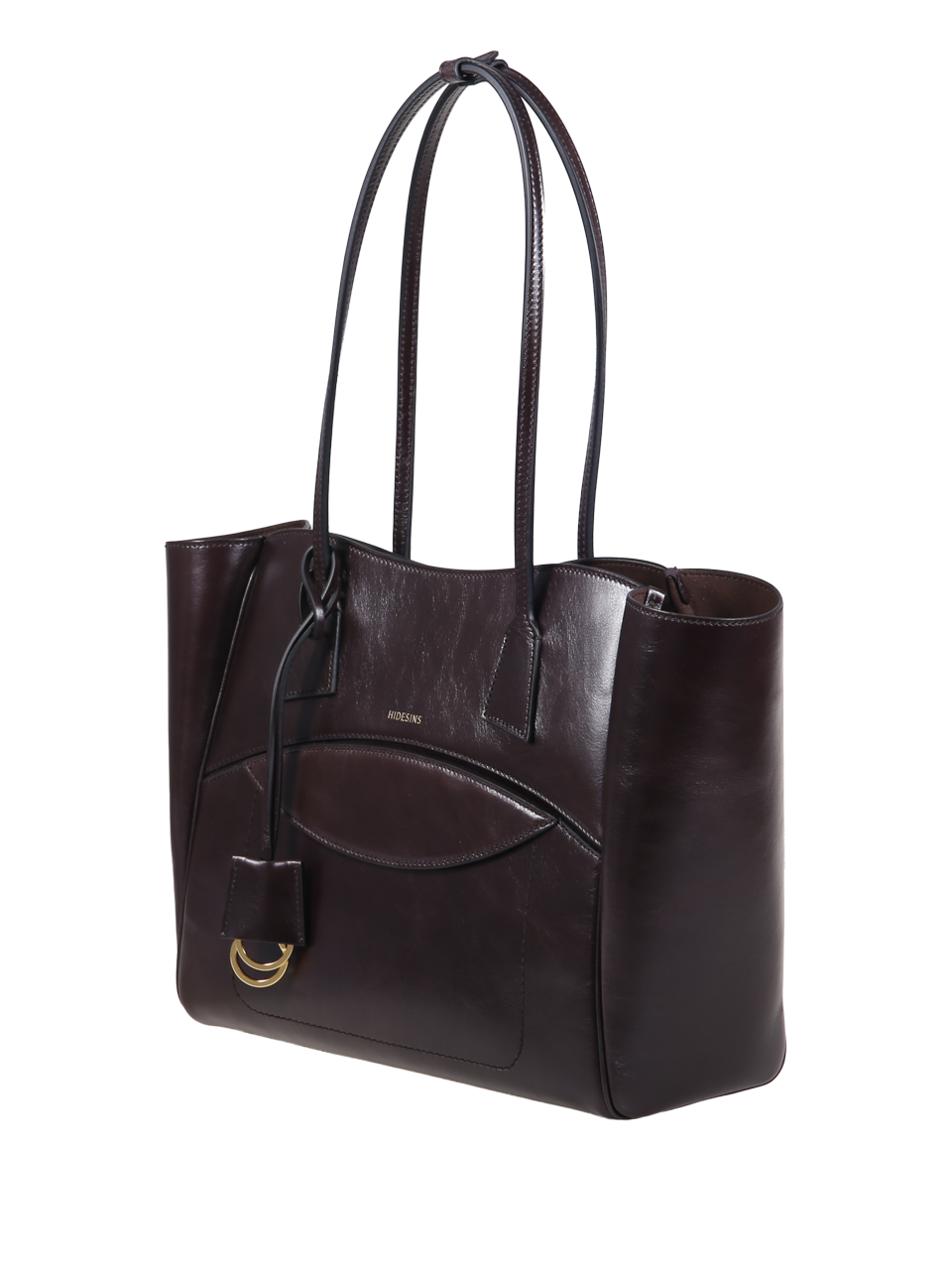 WOMAN HIDESINS BROWN LEATHER SHOPPER BAG