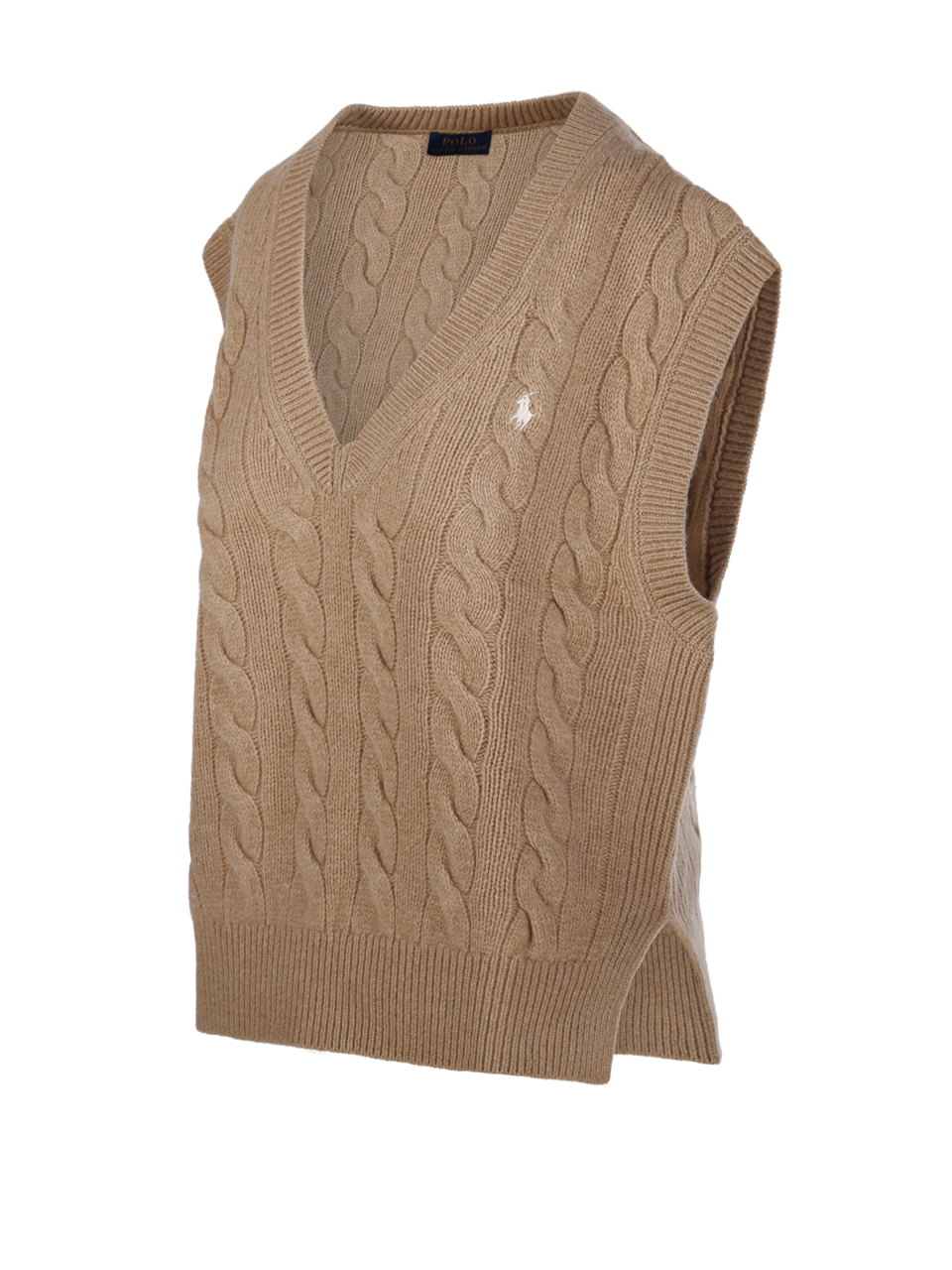 WOMAN RALPH LAUREN BEIGE WOOL SLEEVELESS PULLOVER