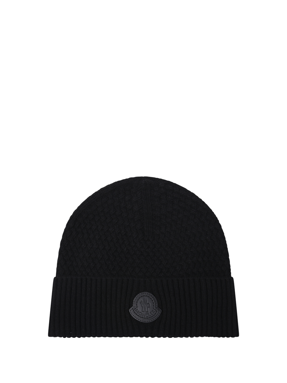 MEN MONCLER BLACK VIRGIN WOOL HAT