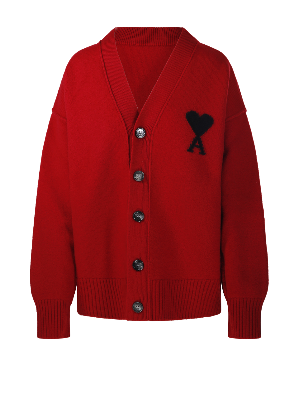 DONNA AMI CARDIGAN ROSSO IN LANA 