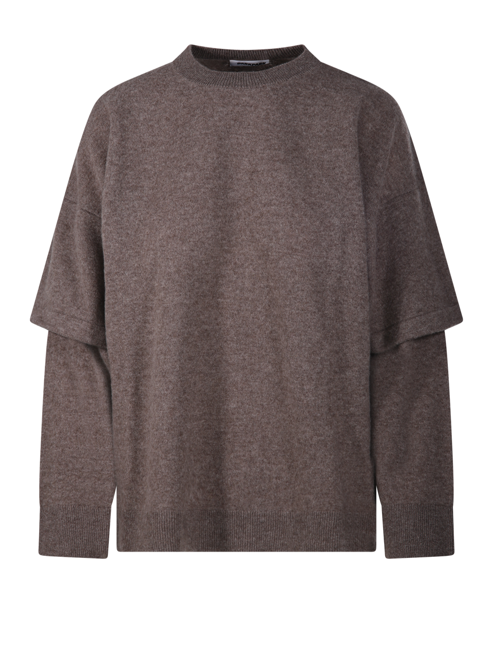 WOMAN DARKPARK BROWN MERINO WOOL TROY SWEATER DOUBLE SLEEVE TEE