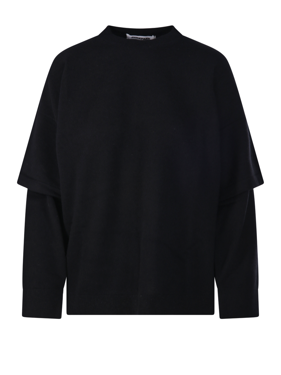 WOMAN DARKPARK BLACK MERINO WOOL TROY SWEATER DOUBLE SLEEVE TEE