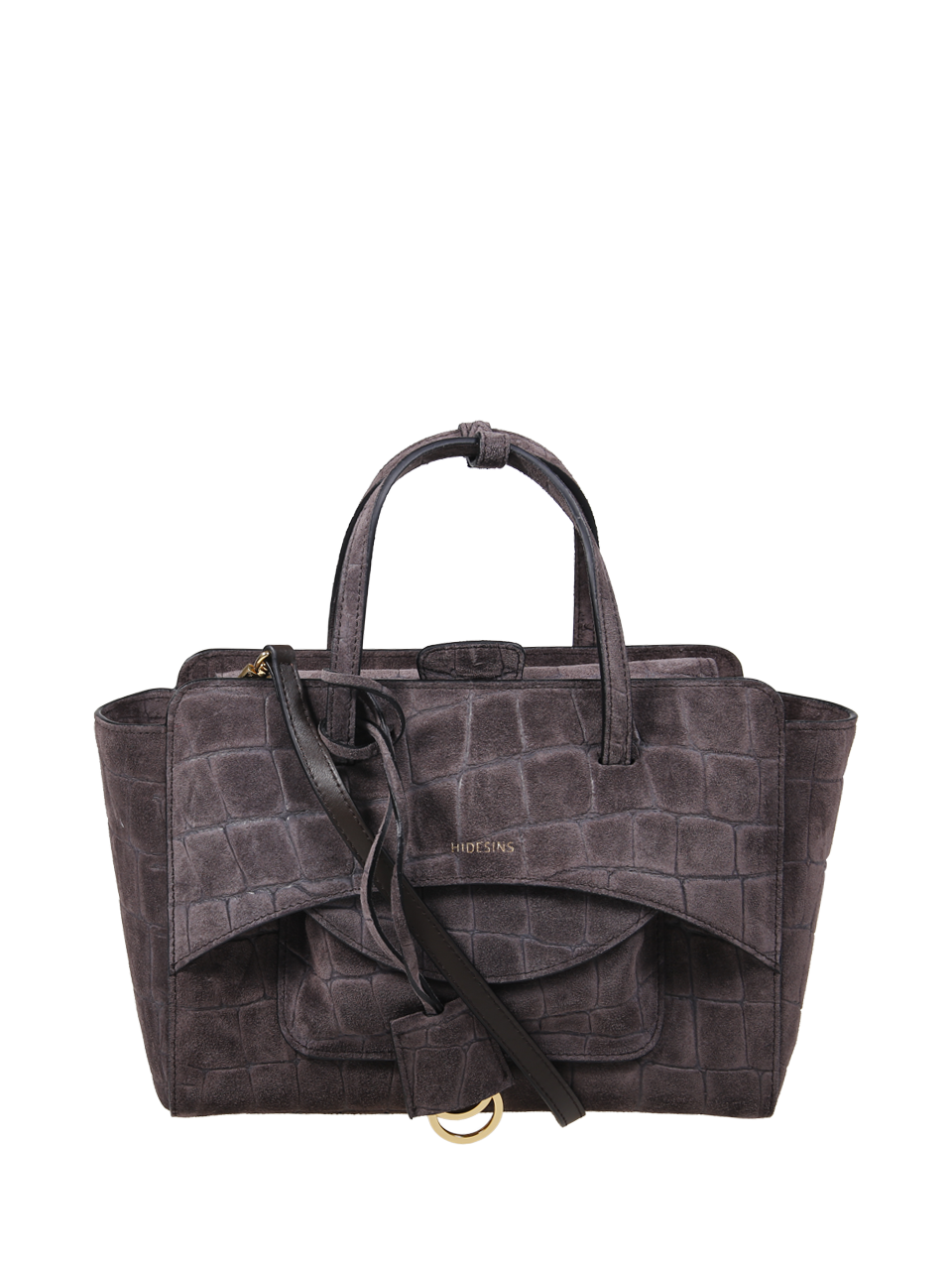 WOMAN HIDESINS GREY CALF LEATHER FLAP M BAG