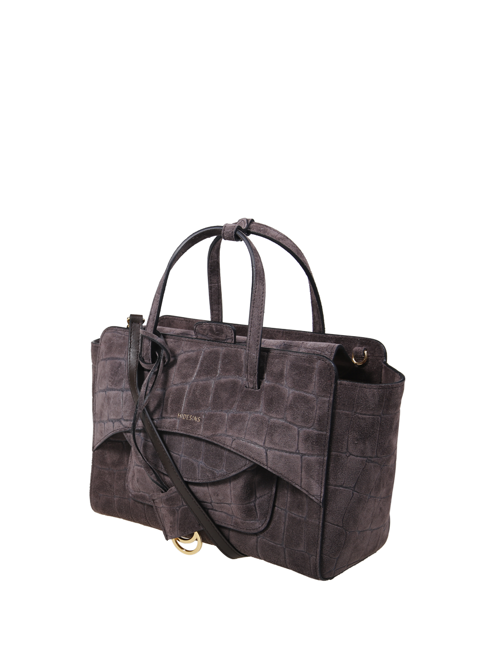 WOMAN HIDESINS GREY CALF LEATHER FLAP M BAG