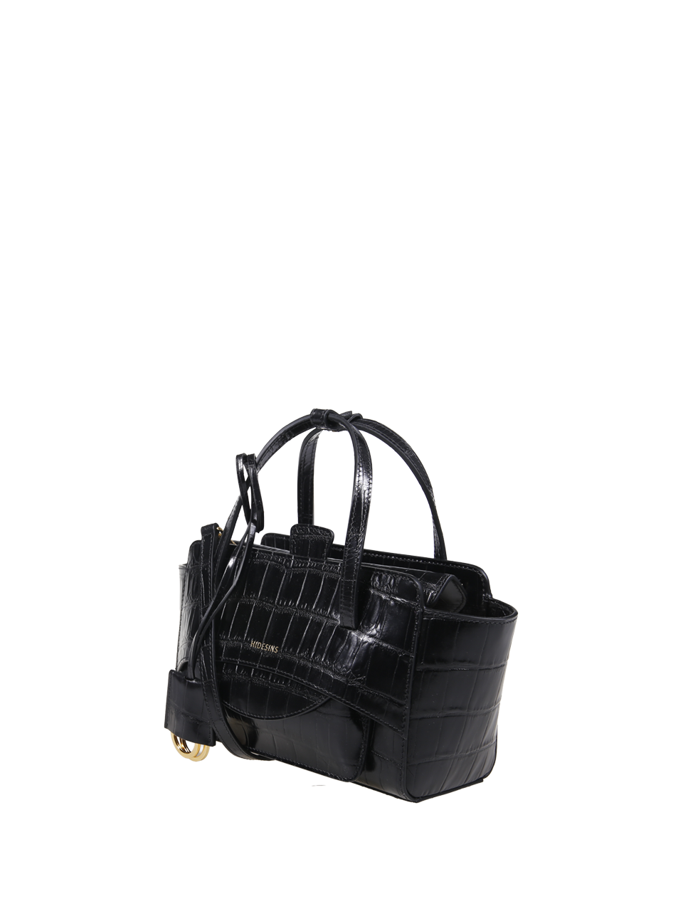WOMAN HIDESINS BLACK CALF LEATHER FLAP S BAG