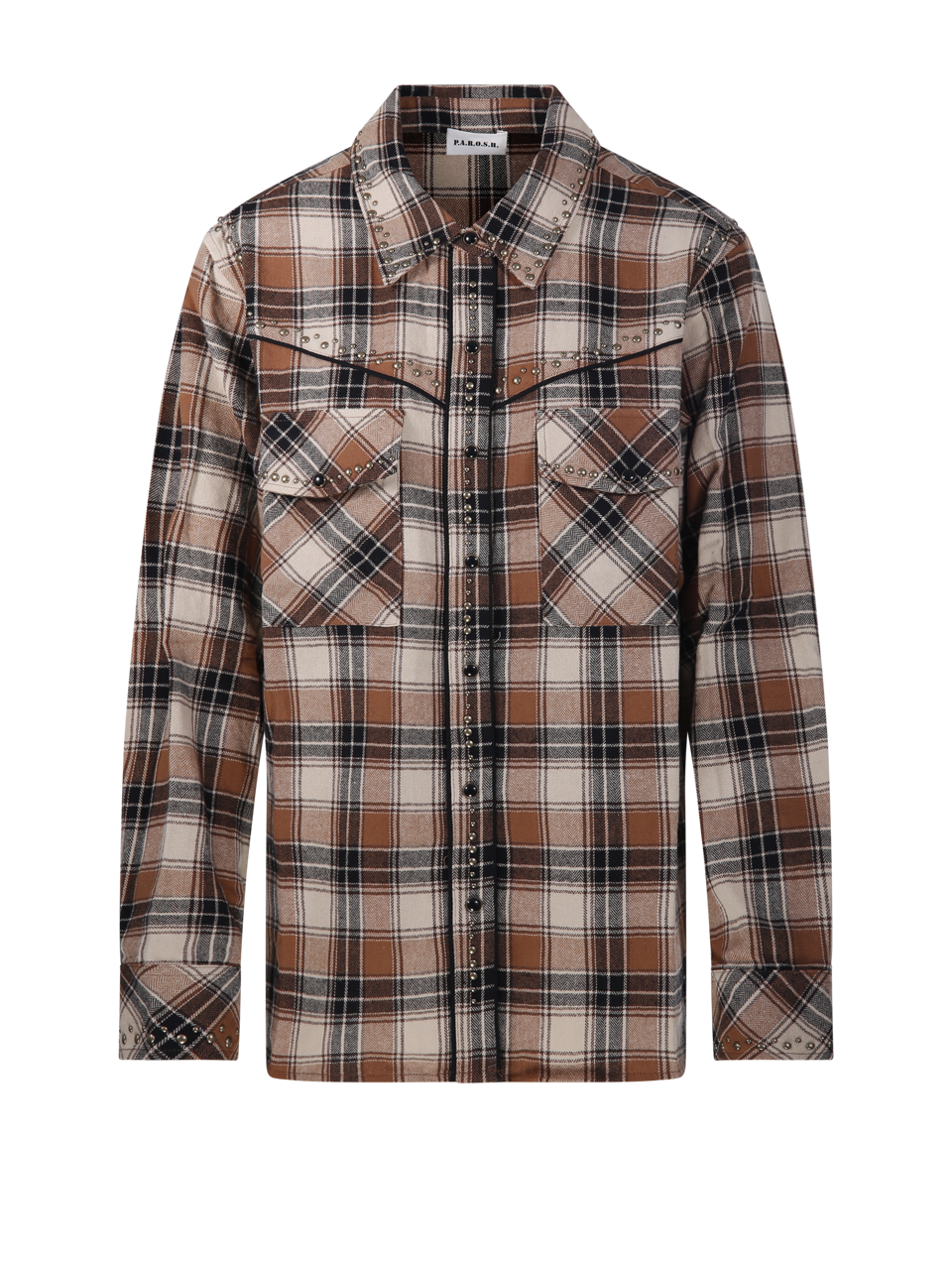 DONNA PAROSH CAMICIA DI COTONE MARRONE 