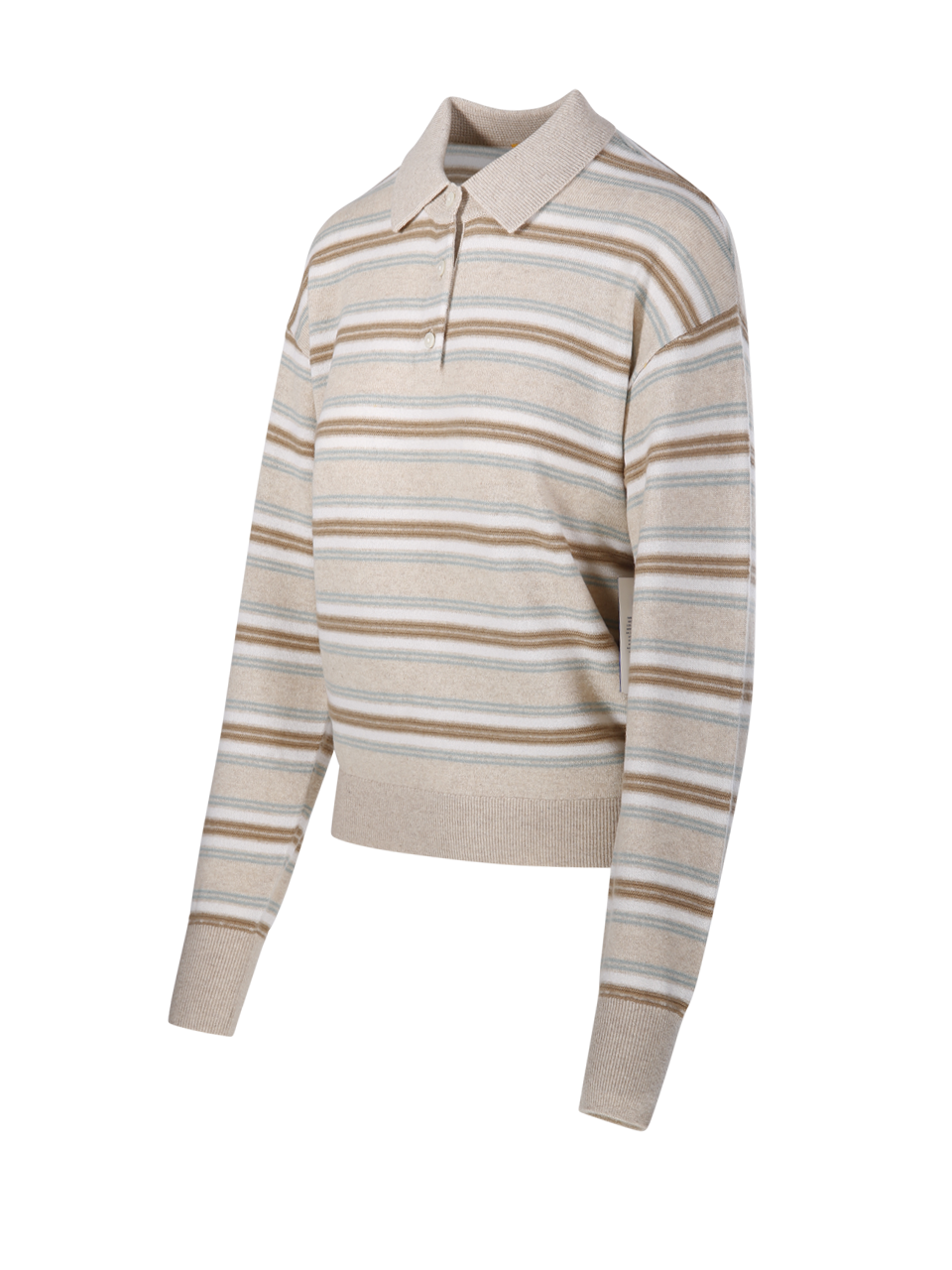 DONNA GUEST IN RESIDENCE POLO A RIGHE IN CASHMERE BEIGE