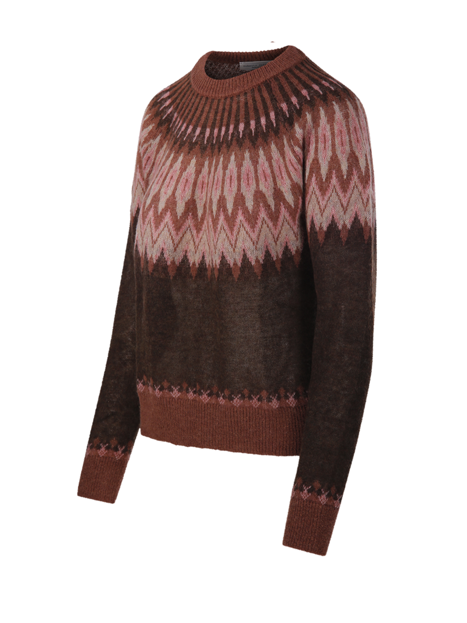 WOMAN ROBERTO COLLINA BROWN BABY ALPACA ROUND NECK SWEATER