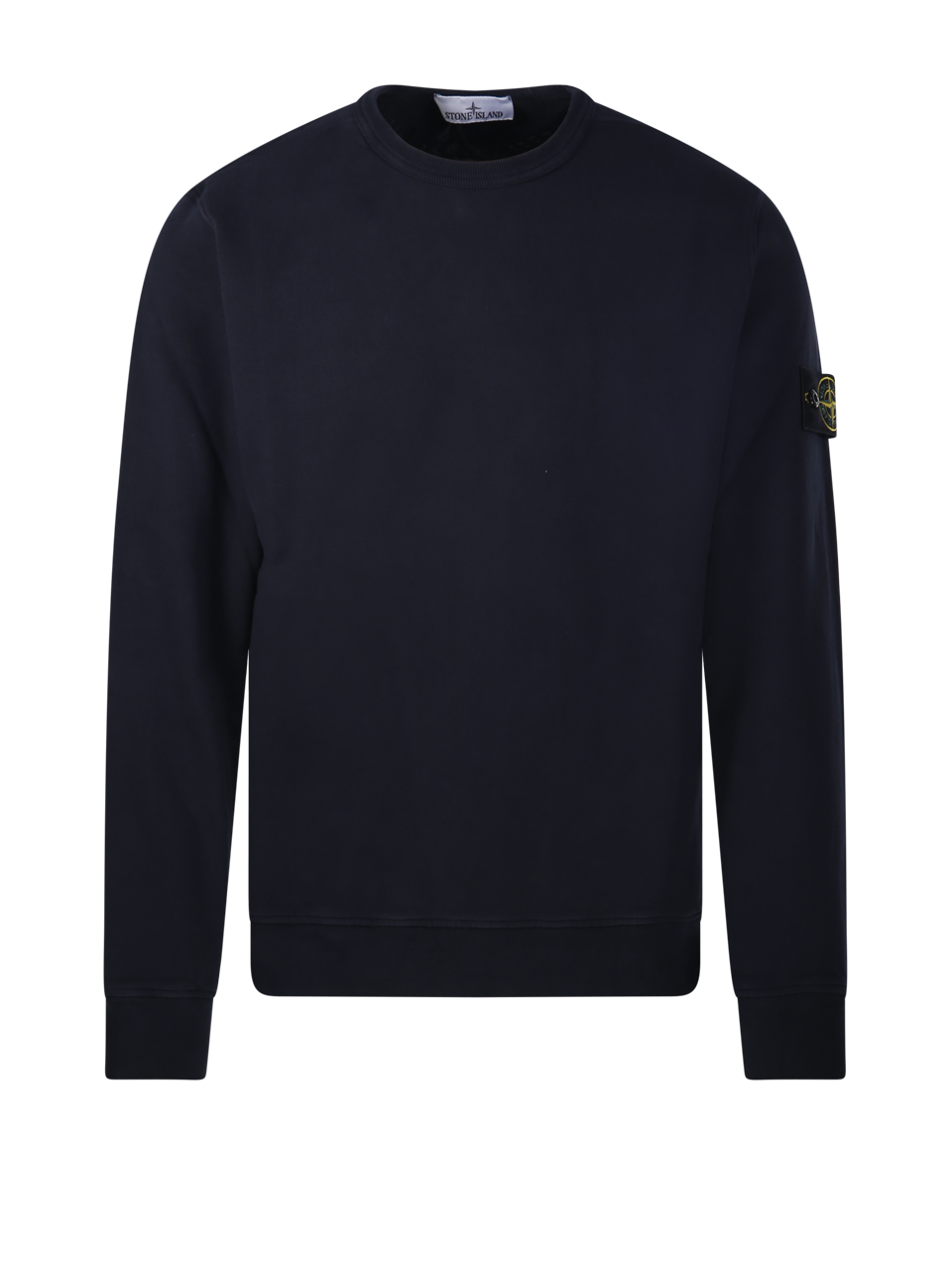 MEN STONE ISLAND BLUE COTTON ROUND NECK SWEATSHIRT