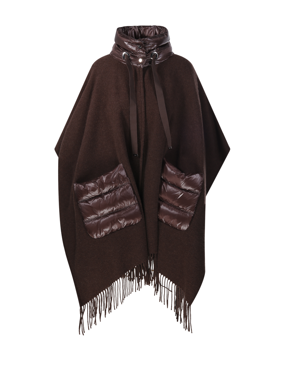 DONNA HERNO PONCHO DI LANA MARRONE