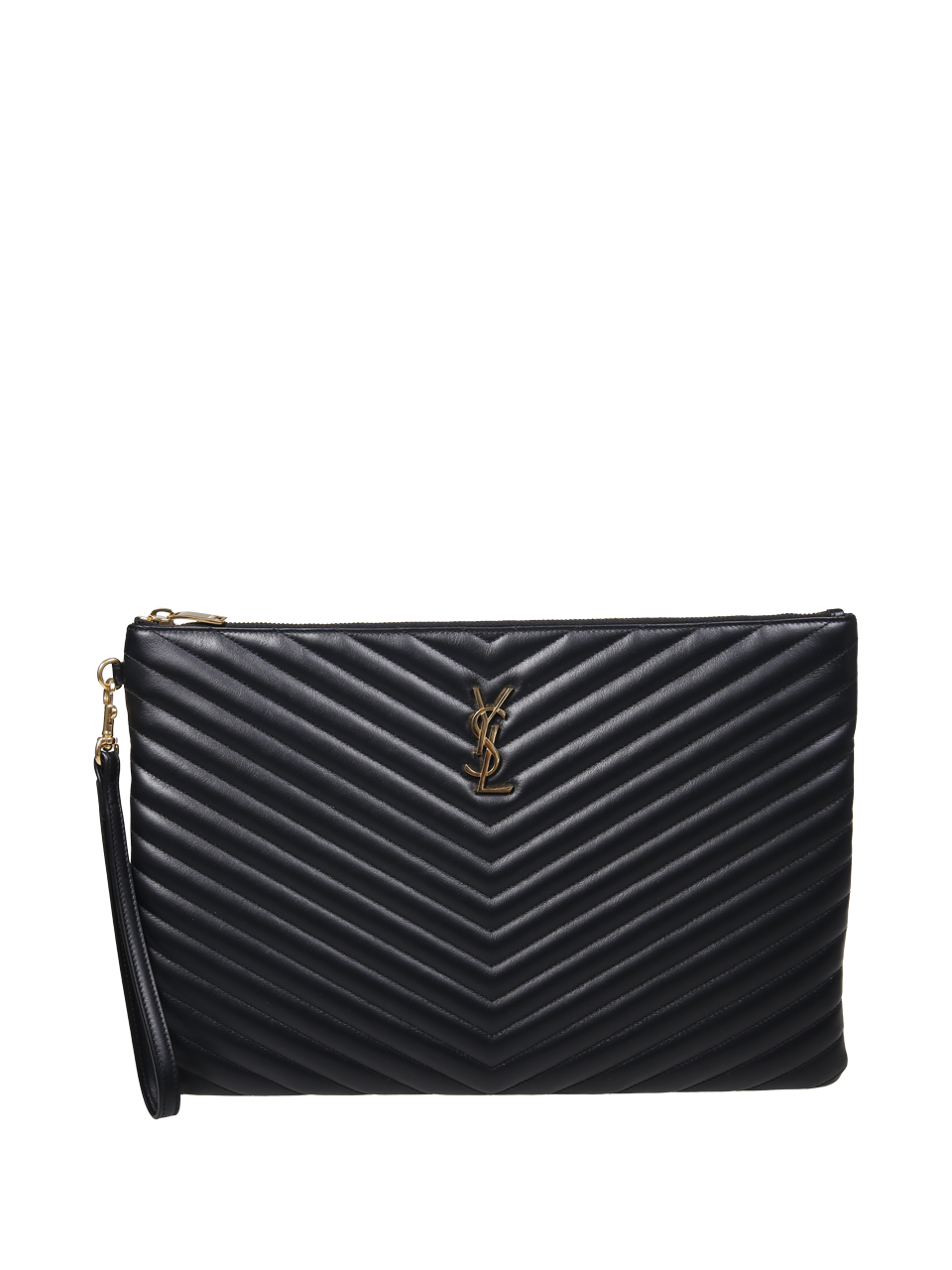 WOMAN SAINT LAURENT BLACK LEATHER DOCUMENT HOLDER