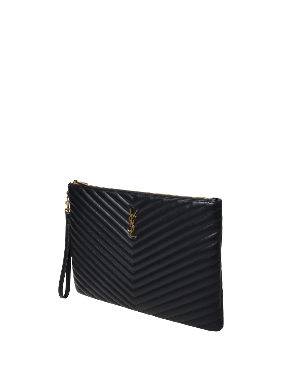 WOMAN SAINT LAURENT BLACK LEATHER DOCUMENT HOLDER