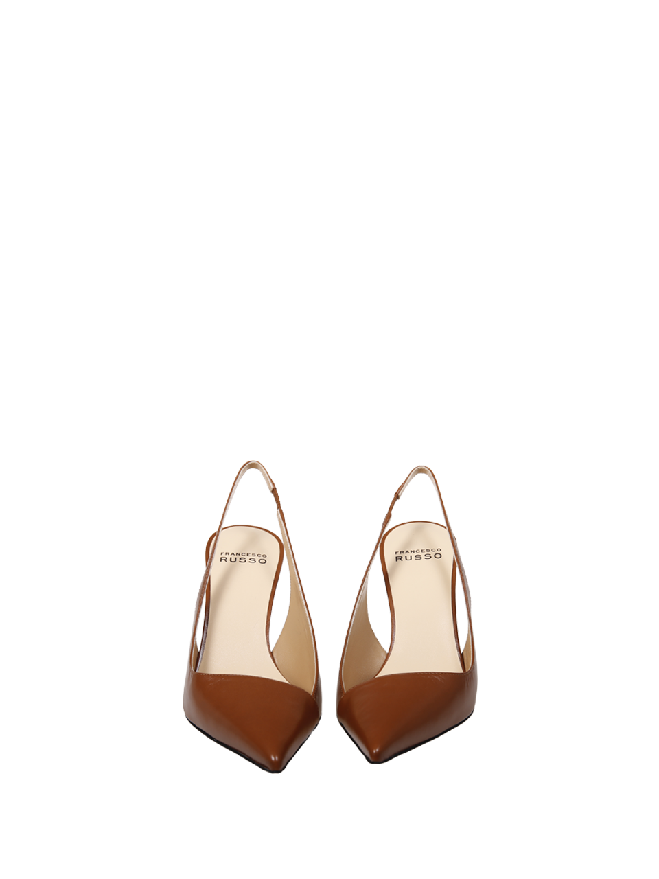 WOMAN FRANCESCO RUSSO BROWN LEATHER PUMP