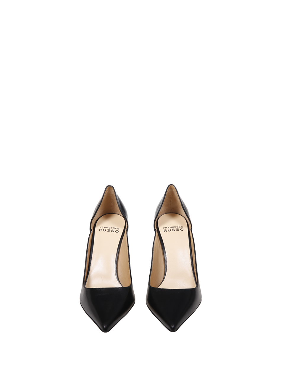 WOMAN FRANCESCO RUSSO BLACK LEATHER DECOLLETE