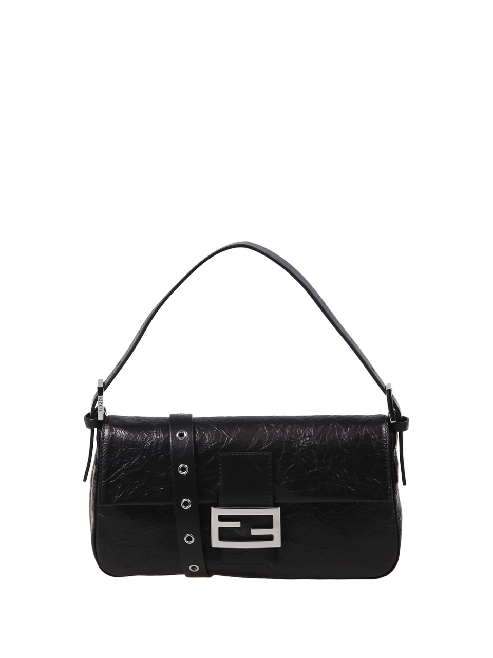 WOMAN FENDI BLACK LEATHER BAGUETTE
