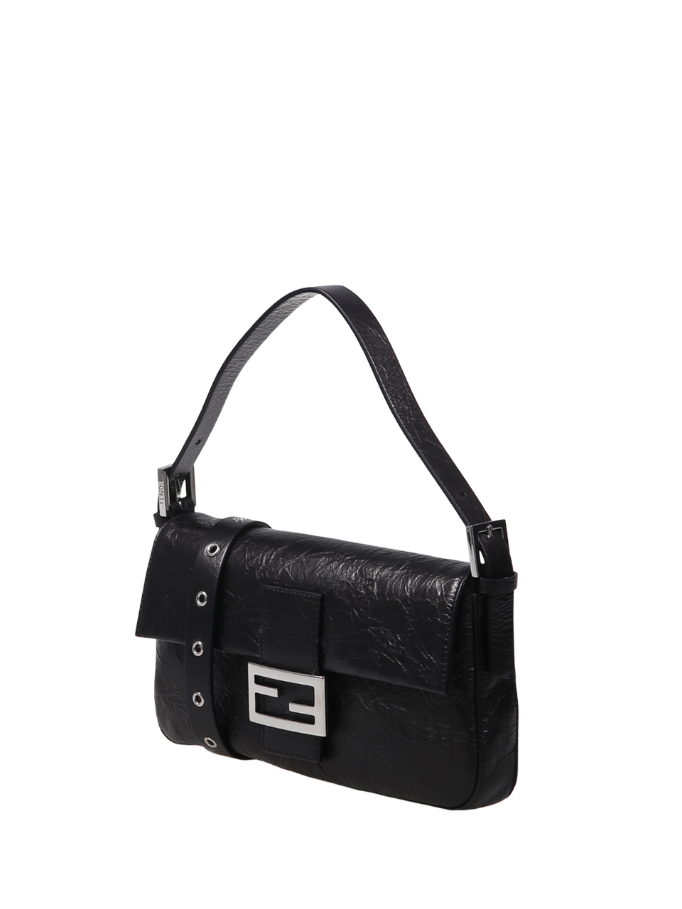 WOMAN FENDI BLACK LEATHER BAGUETTE