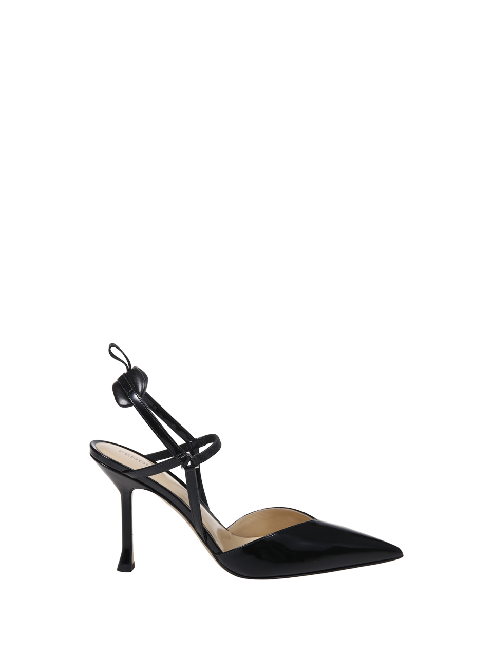 WOMAN FENDI BLACK LEATHER COLIBRI SLINGBACK