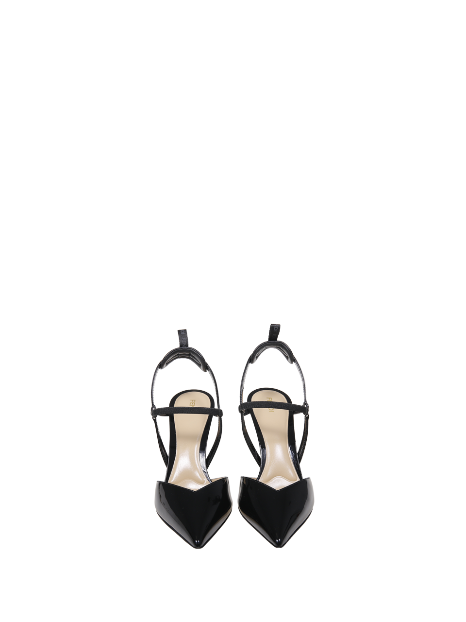 WOMAN FENDI BLACK LEATHER COLIBRI SLINGBACK
