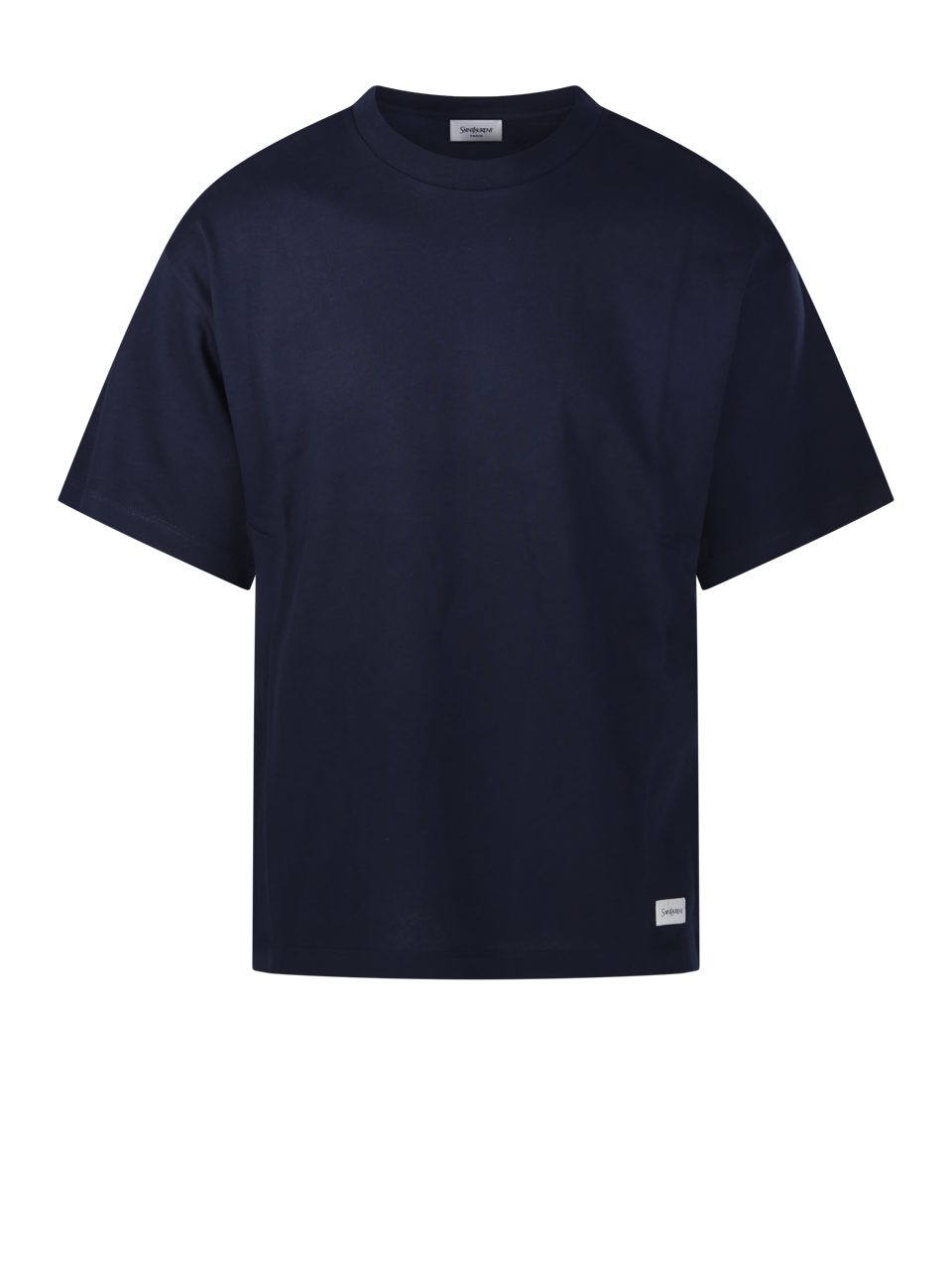 MEN SAINT LAURENT BLUE COTTON T-SHIRT