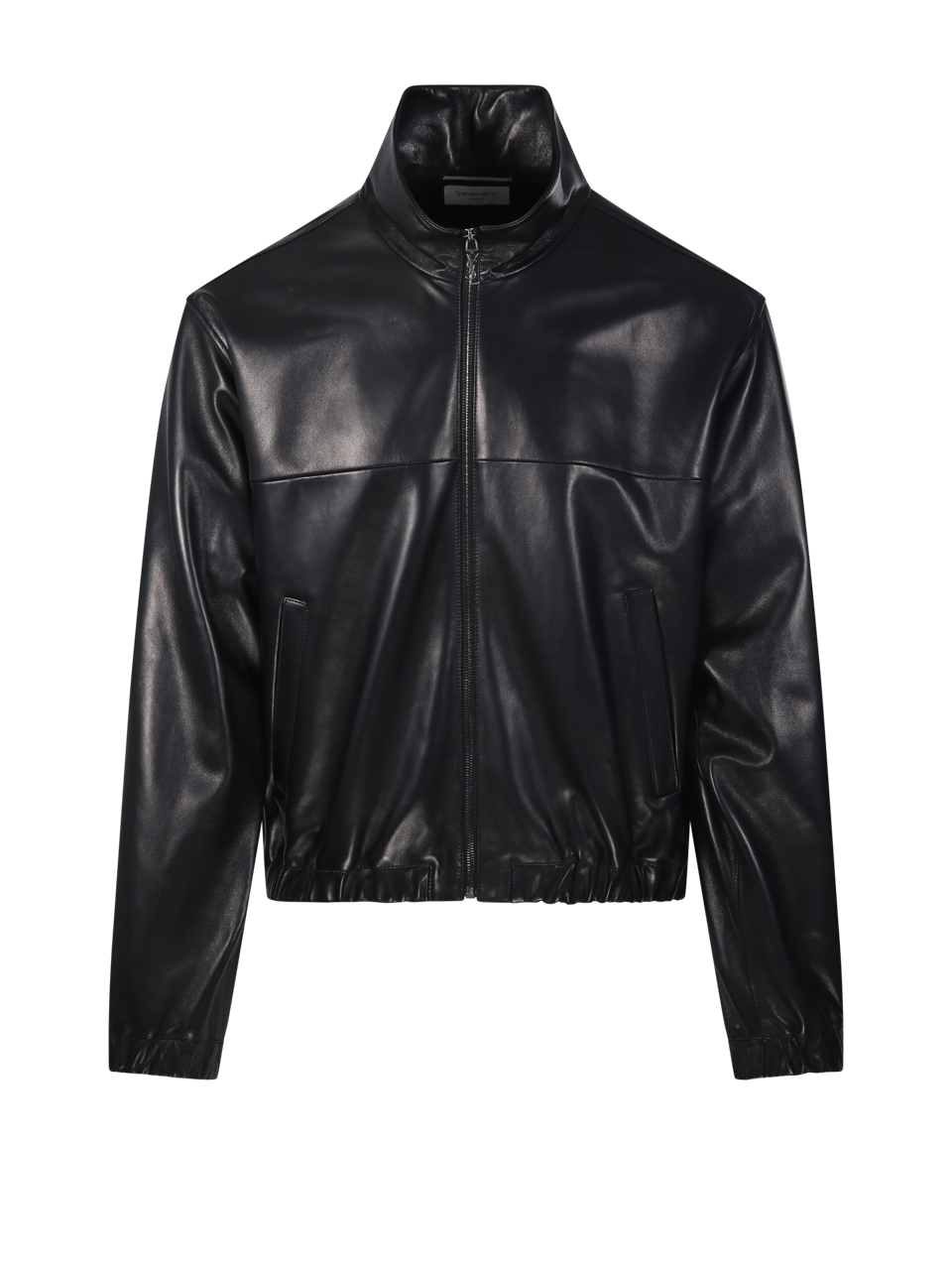 MEN SAINT LAURENT BLACK LEATHER BLOUSON BOMBER ZIPPE JACKET