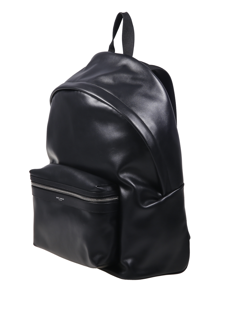 MEN SAINT LAURENT BLACK LEATHER CITY BACKPACK