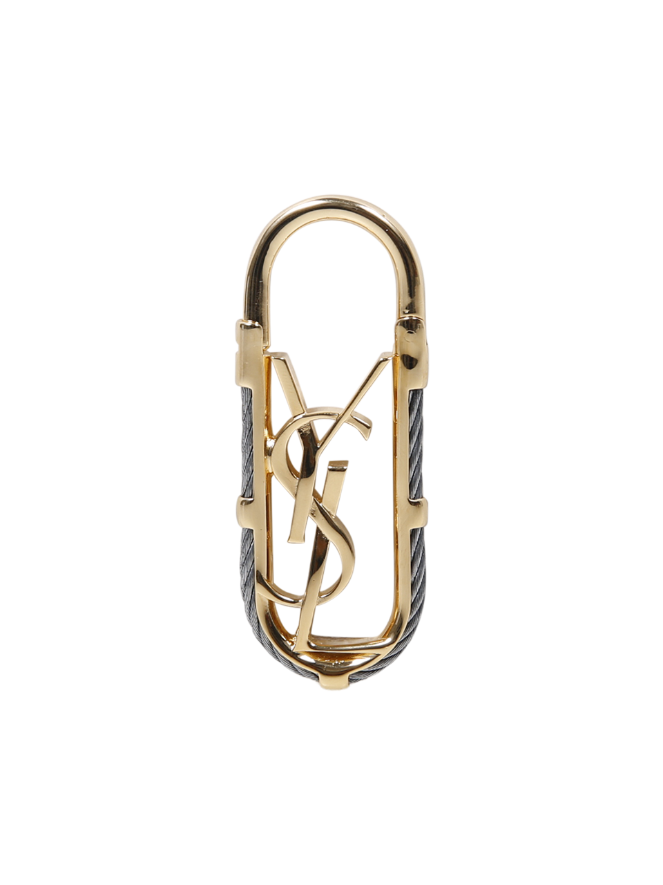 MEN SAINT LAURENT GOLD METALLIC PORTE CLES CORDAGE Y