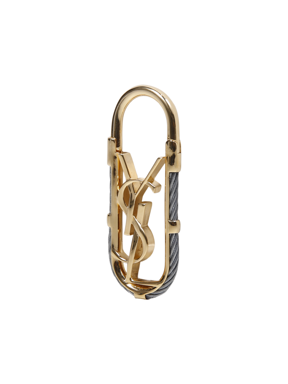 MEN SAINT LAURENT GOLD METALLIC PORTE CLES CORDAGE Y