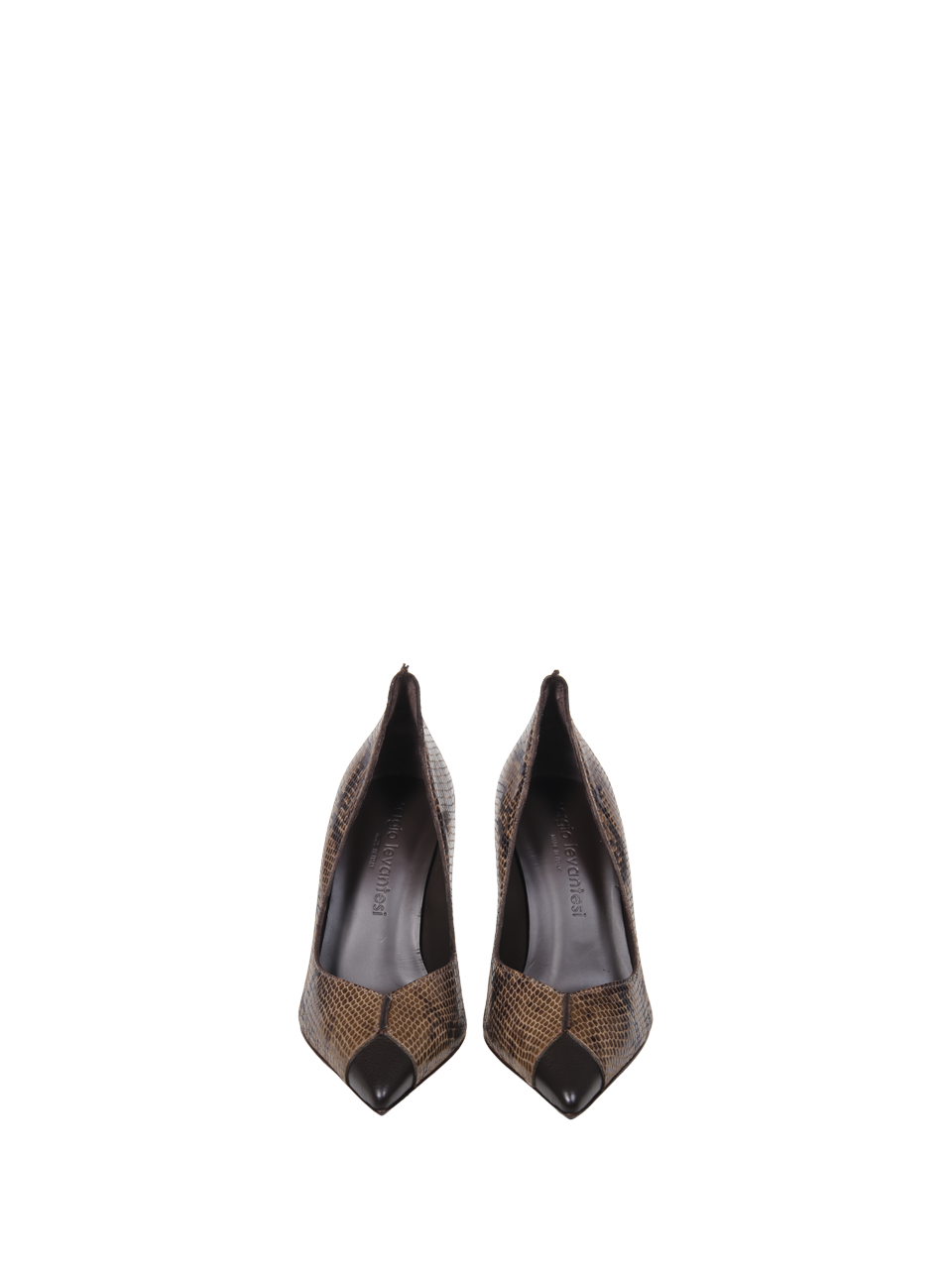 WOMAN SERGIO LEVANTESI BROWN LEATHER DECOLLETE
