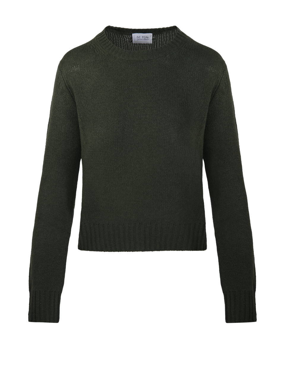 WOMAN BE YOU GREEN CASHMERE ROUND NECK SWEATER