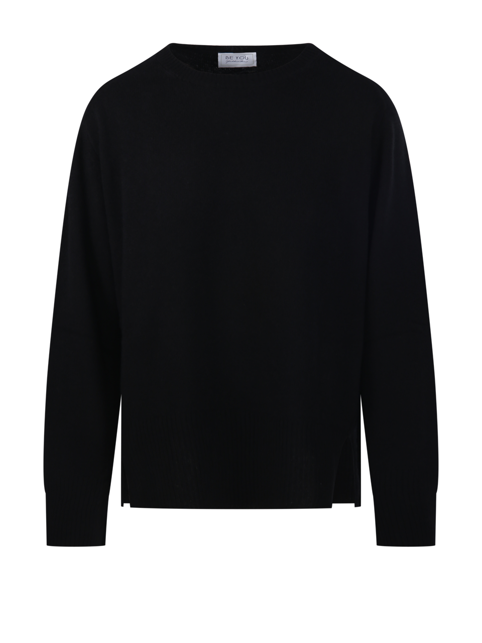 WOMAN BE YOU BLACK CASHMERE ROUND NECK SWEATER