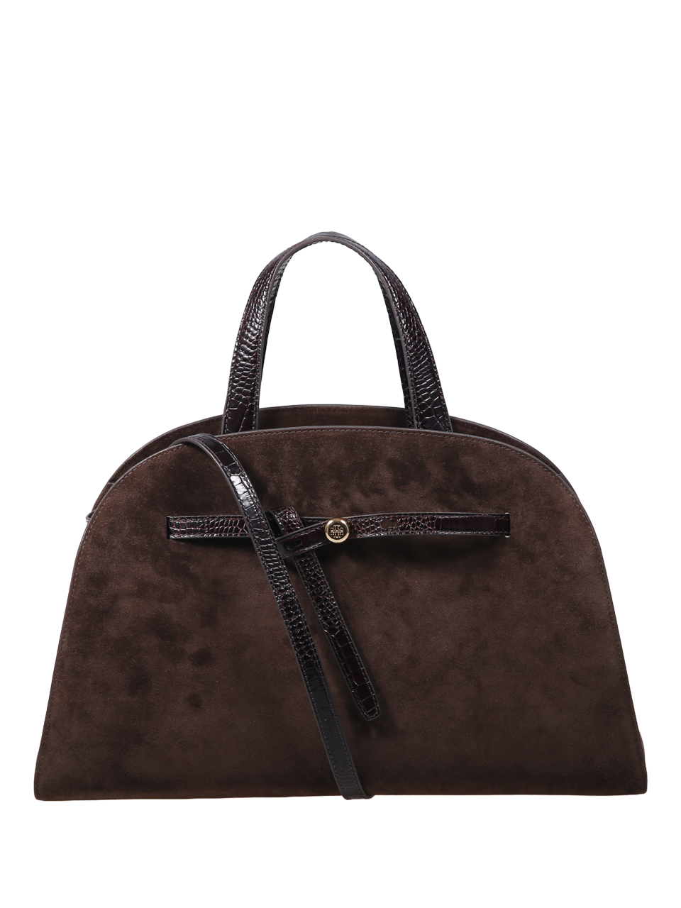 WOMAN TORY BURCH BROWN LEATHER ROMY BAULETTO BAG