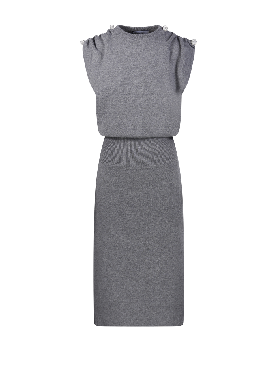 WOMAN GIUSEPPE DI MORABITO GREY VIRGIN WOOL KNIT DRESS