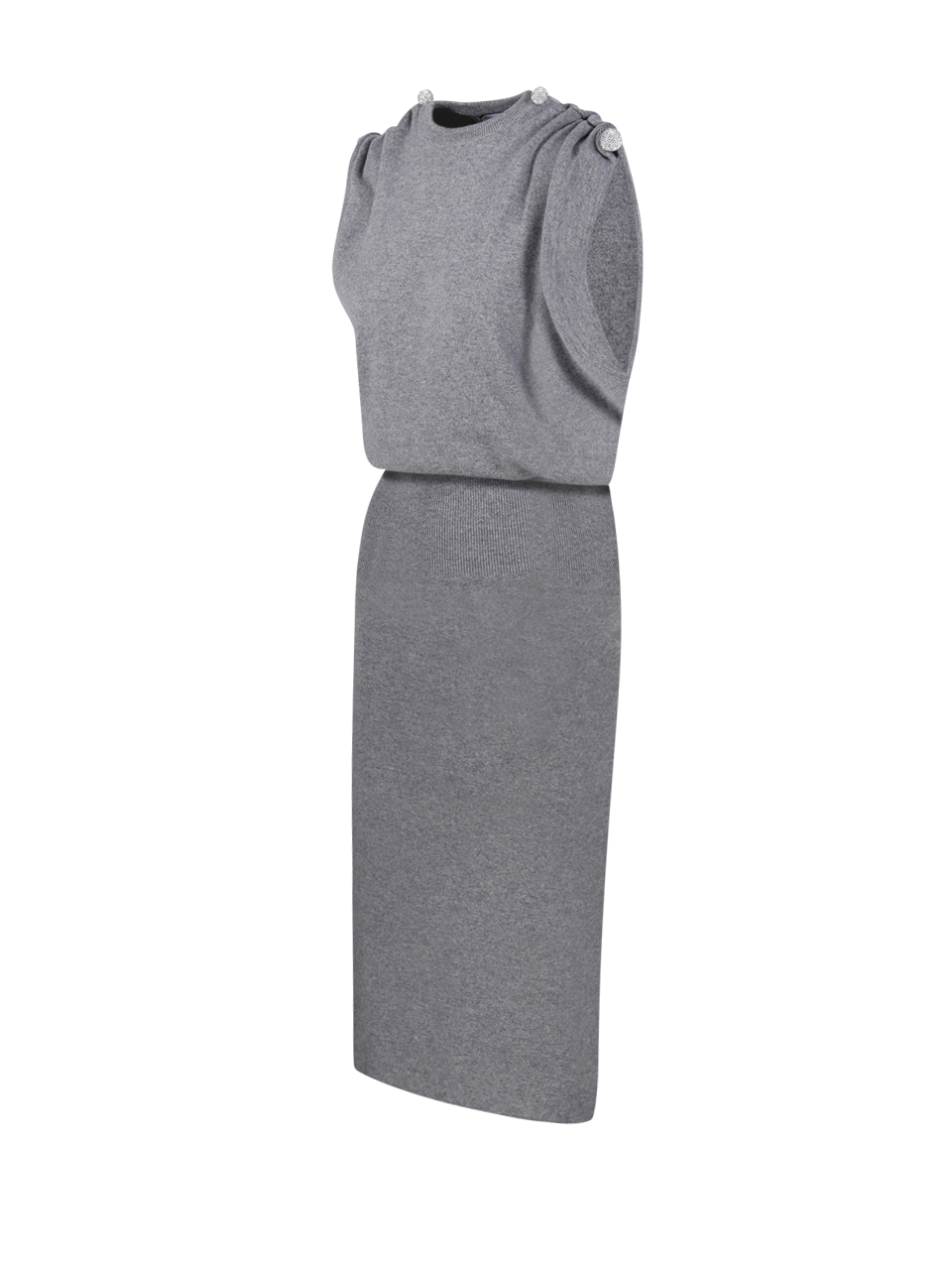 WOMAN GIUSEPPE DI MORABITO GREY VIRGIN WOOL KNIT DRESS