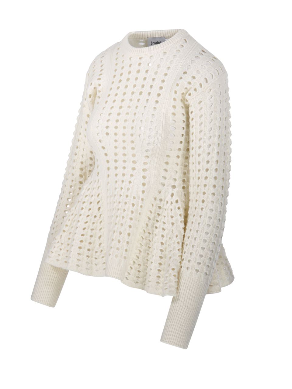 PERFORATED T-NECK SWEATER