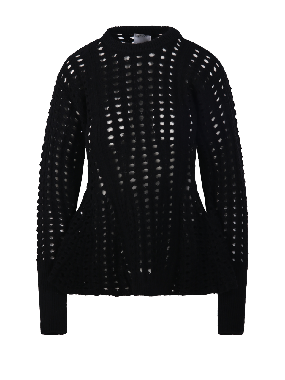 PERFORATED T-NECK SWEATER