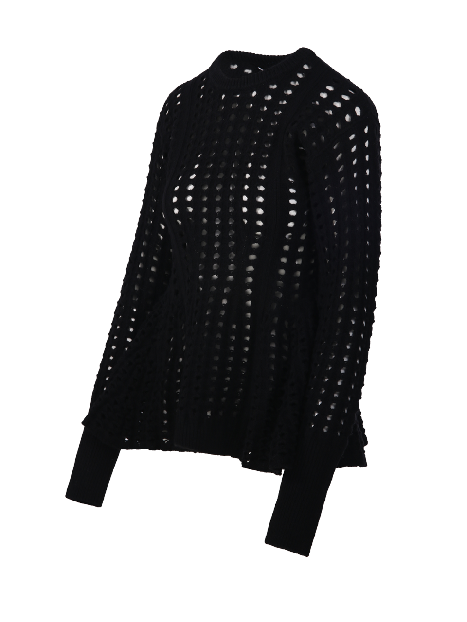 PERFORATED T-NECK SWEATER