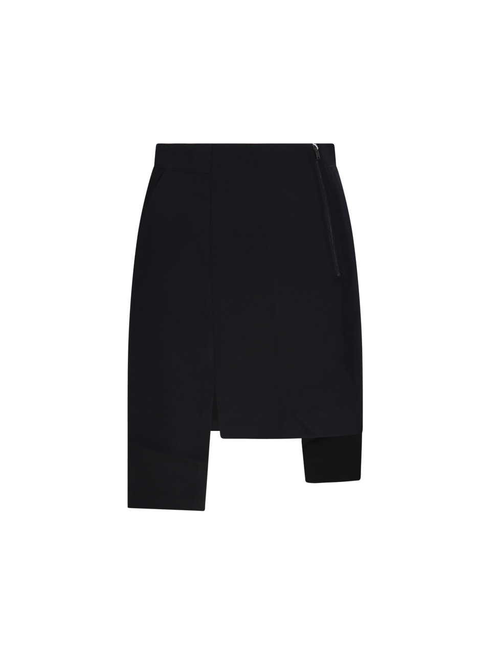 WOMAN RE CODE BLACK POLYESTER VERTICAL PANELED MIDI SKIRT