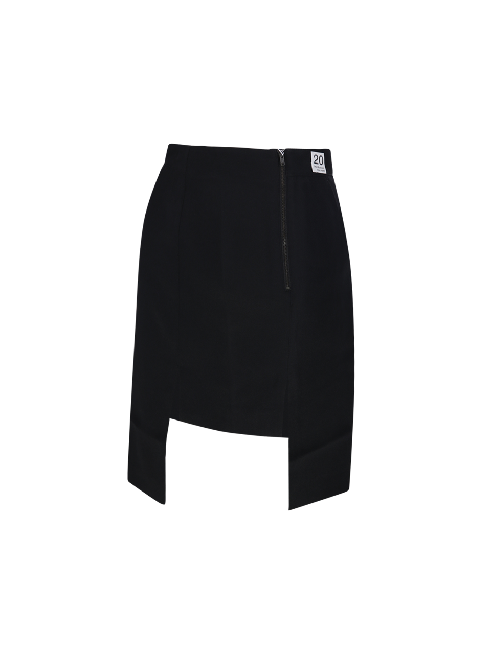 WOMAN RE CODE BLACK POLYESTER VERTICAL PANELED MIDI SKIRT