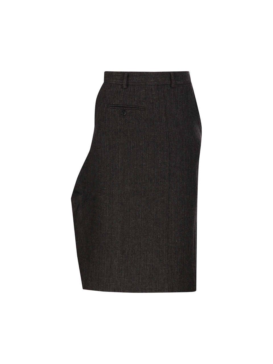 WOMAN RE CODE BROWN WOOL CHECK SIDE DRAPE STRUCTURED SKIRT