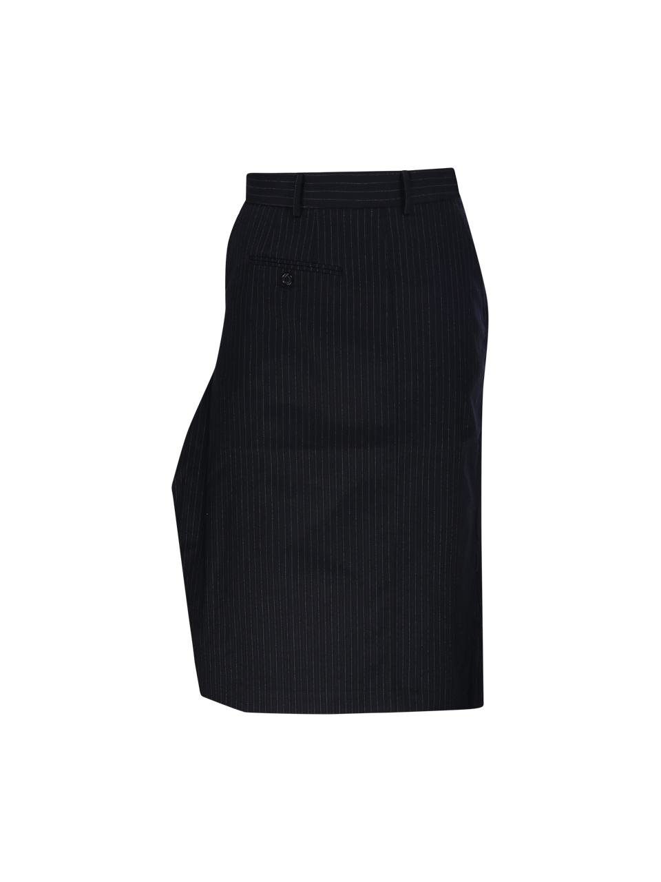 WOMAN RE CODE BLACK WOOL CHECK SIDE DRAPE STRUCTURED SKIRT