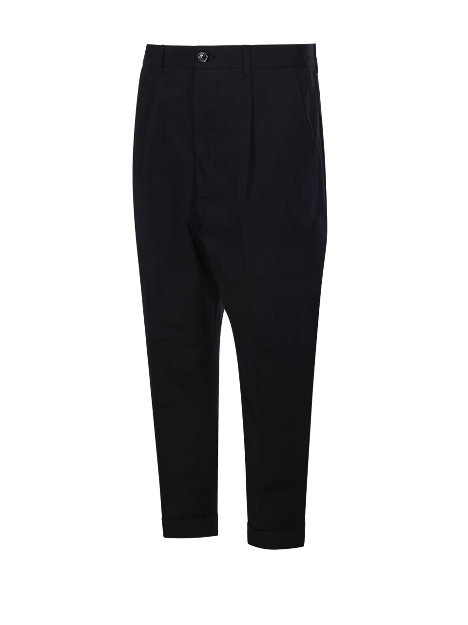 MEN AMI BLACK COTTON CARROT TROUSERS