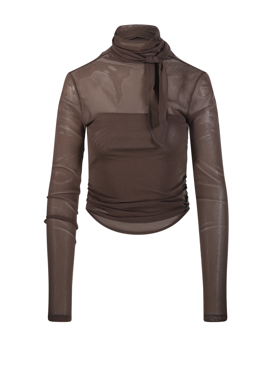 WOMAN LEMAIRE BROWN POLYAMIDE BALLERINA FOULARD TOP