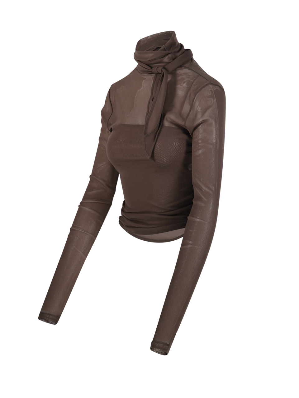 WOMAN LEMAIRE BROWN POLYAMIDE BALLERINA FOULARD TOP