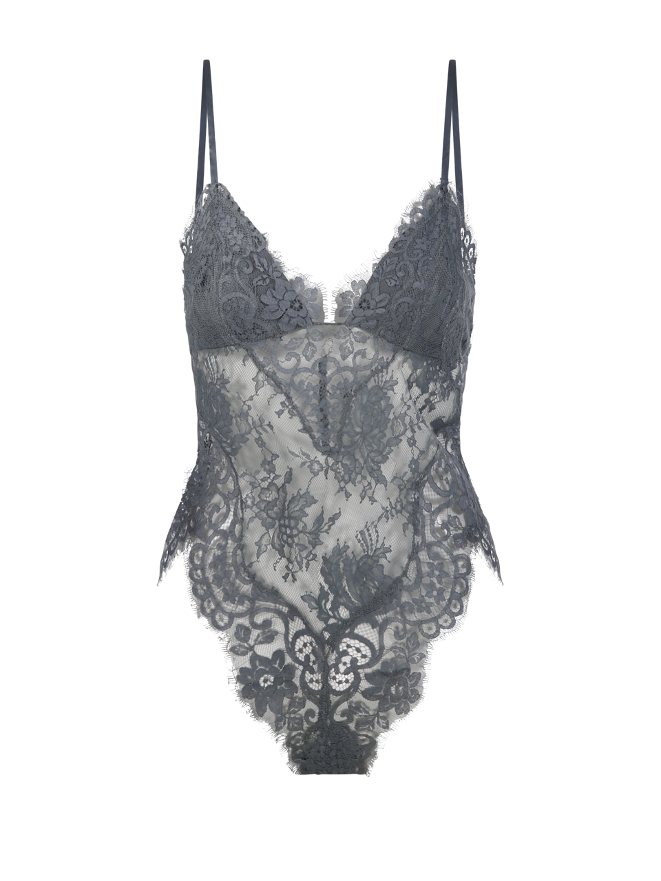 WOMAN ZIMMERMANN GREY POLYAMIDE LACE TEDDY TOP