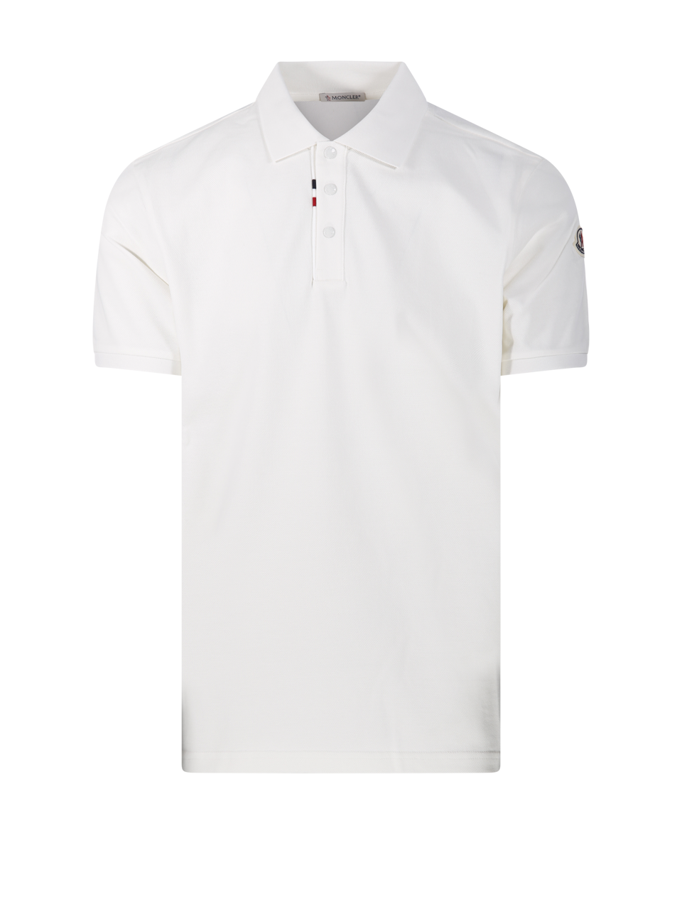 MEN MONCLER WHITE COTTON SS POLO