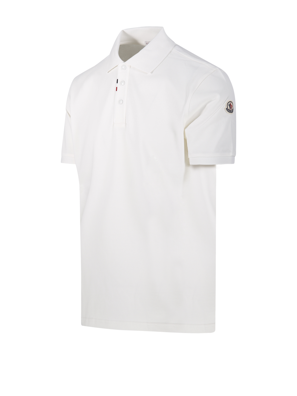 MEN MONCLER WHITE COTTON SS POLO