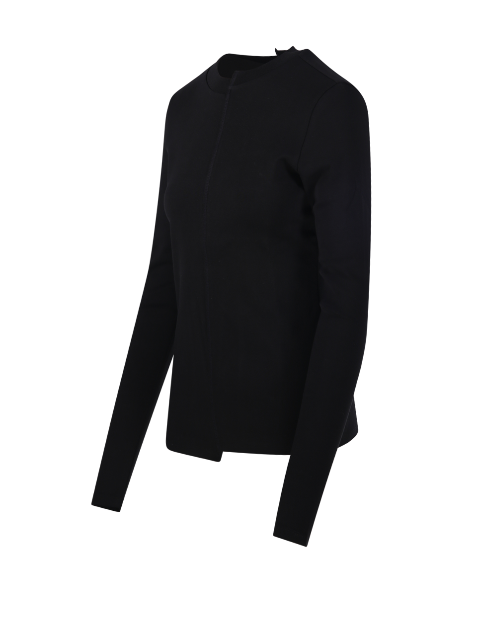 WOMAN RE CODE BLACK COTTON HALF TWISTED T-SHIRT 