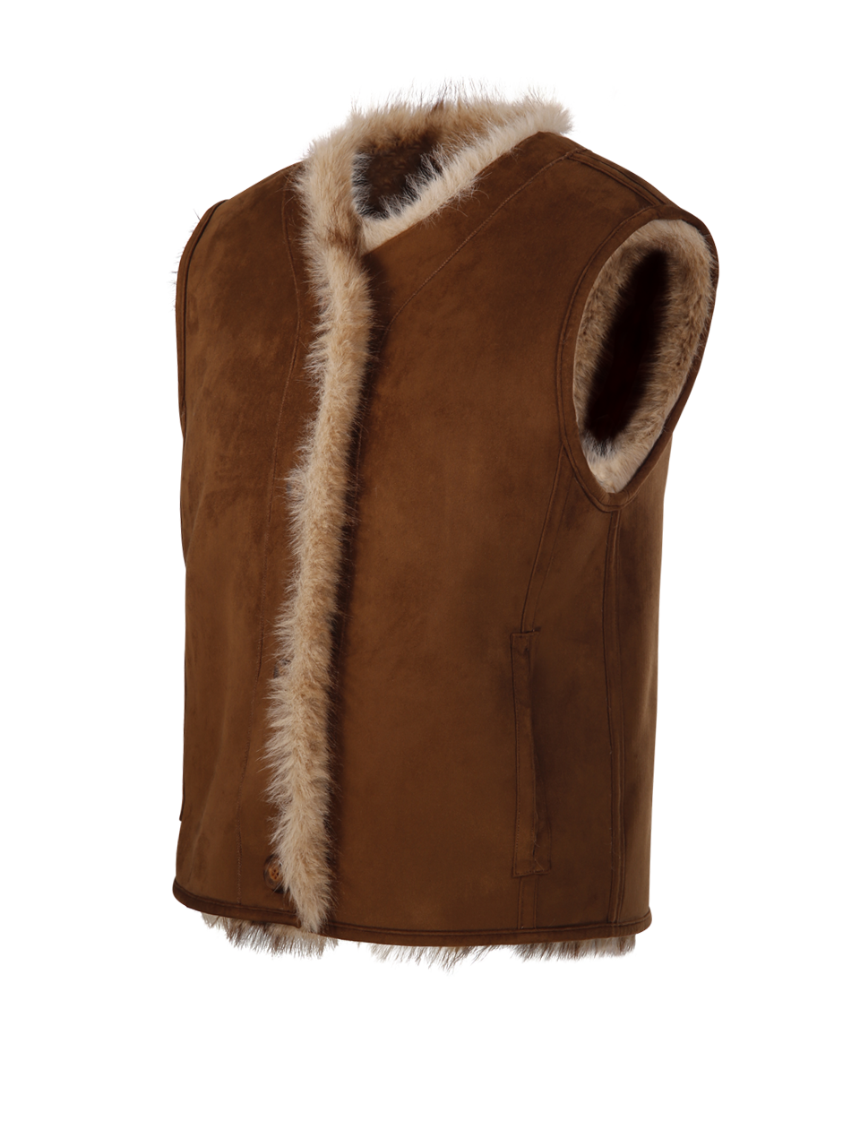 WOMAN URBANCODE BROWN POLYESTER DOUBLEFACE FUR JACKET